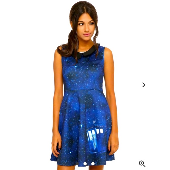 Hot topic Doctor Who sleeveless fit and flare galaxy dress size medium - Picture 1 of 13